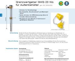 Grenzwertgeber GWG 23 WA von Haase-Tankschutz GmbH Gründau